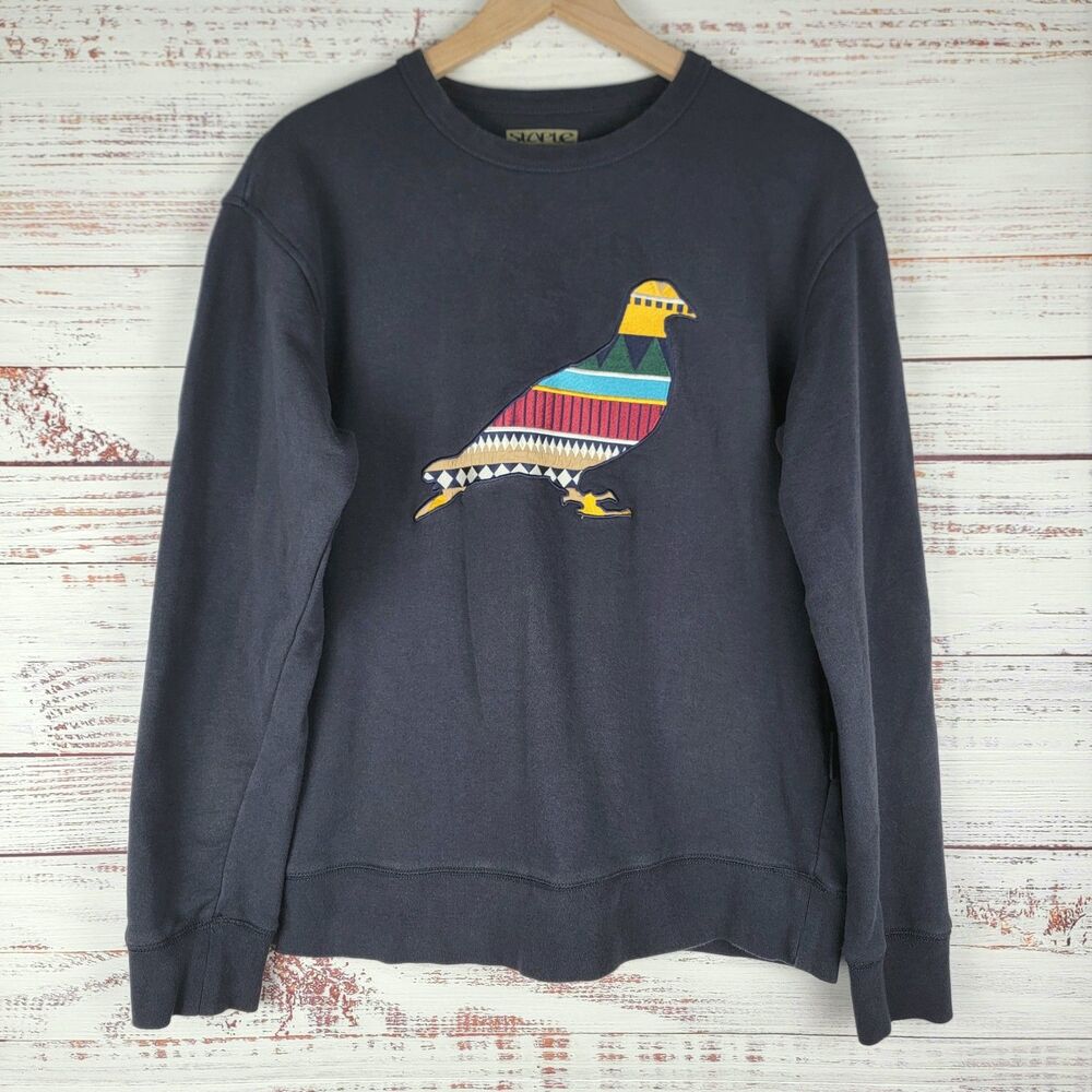 Staple Pigeon Crewneck Sweatshirt Mens Size M Streetwear Blue Long Sleeve